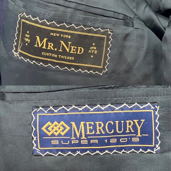 Mr. Ned Mercury Super 120 Navy Blue Blazer Sport Coat Dandy Corpcore Office - Picture 4 of 6